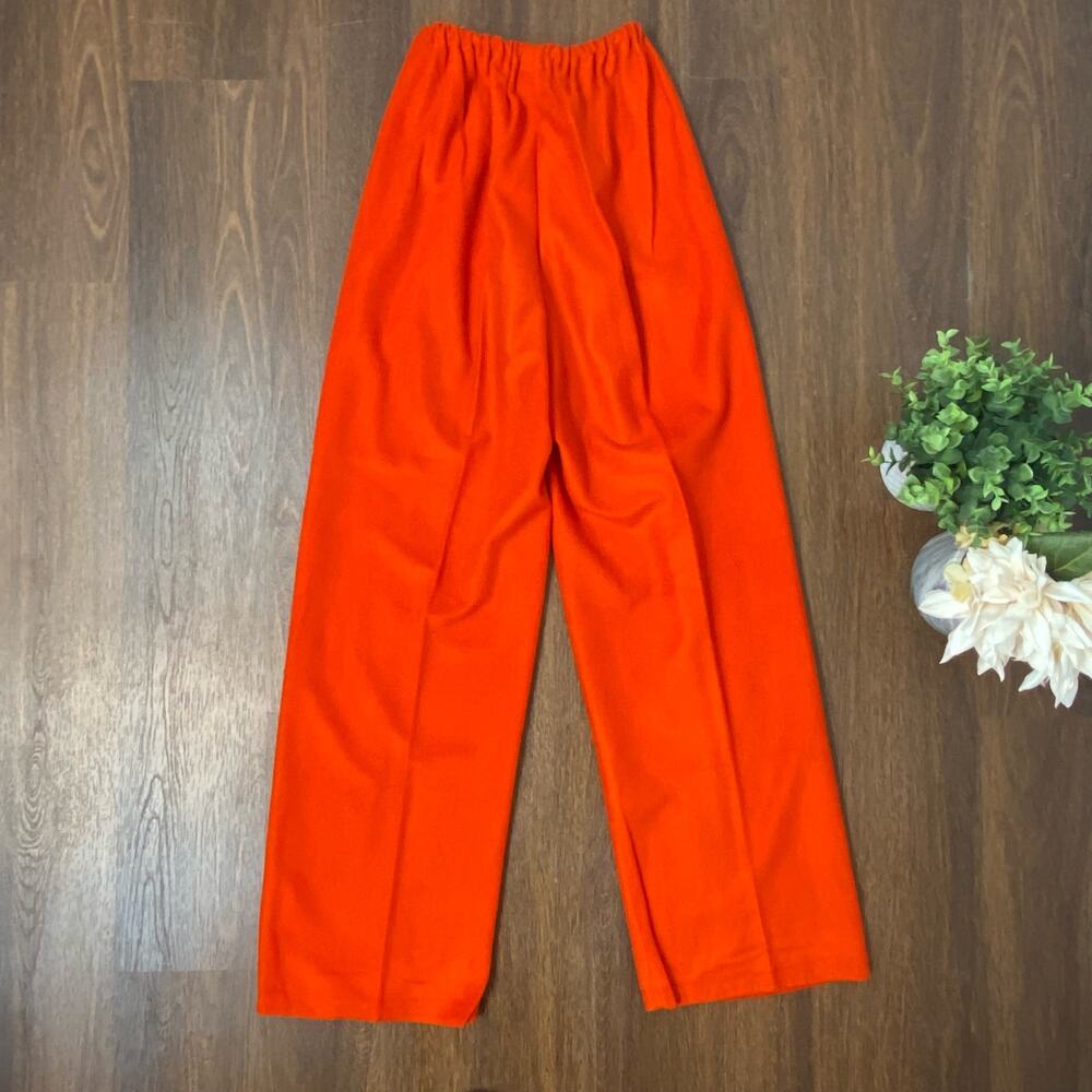 Vintage 2 Piece 60s 70s Retro Orange Tunic & Pants Set Medium - Picture 10 of 16